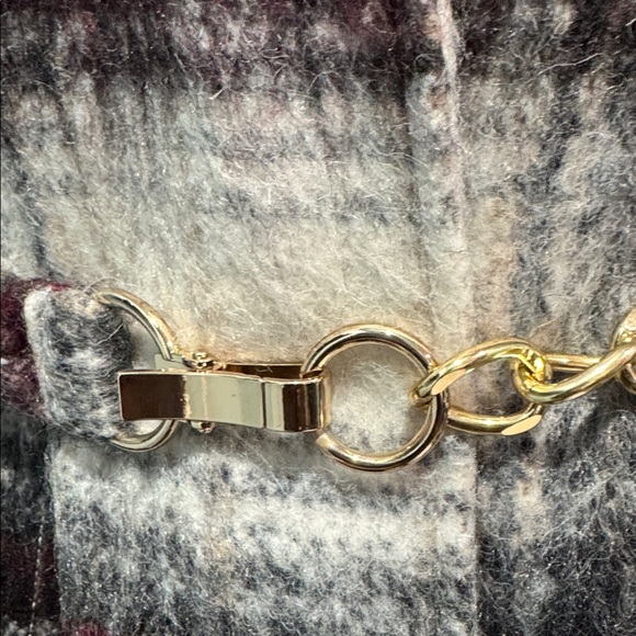 Vince Camuto Chain Belted Plaid Wool Maxi Coat Size XS - Picture 8 of 13